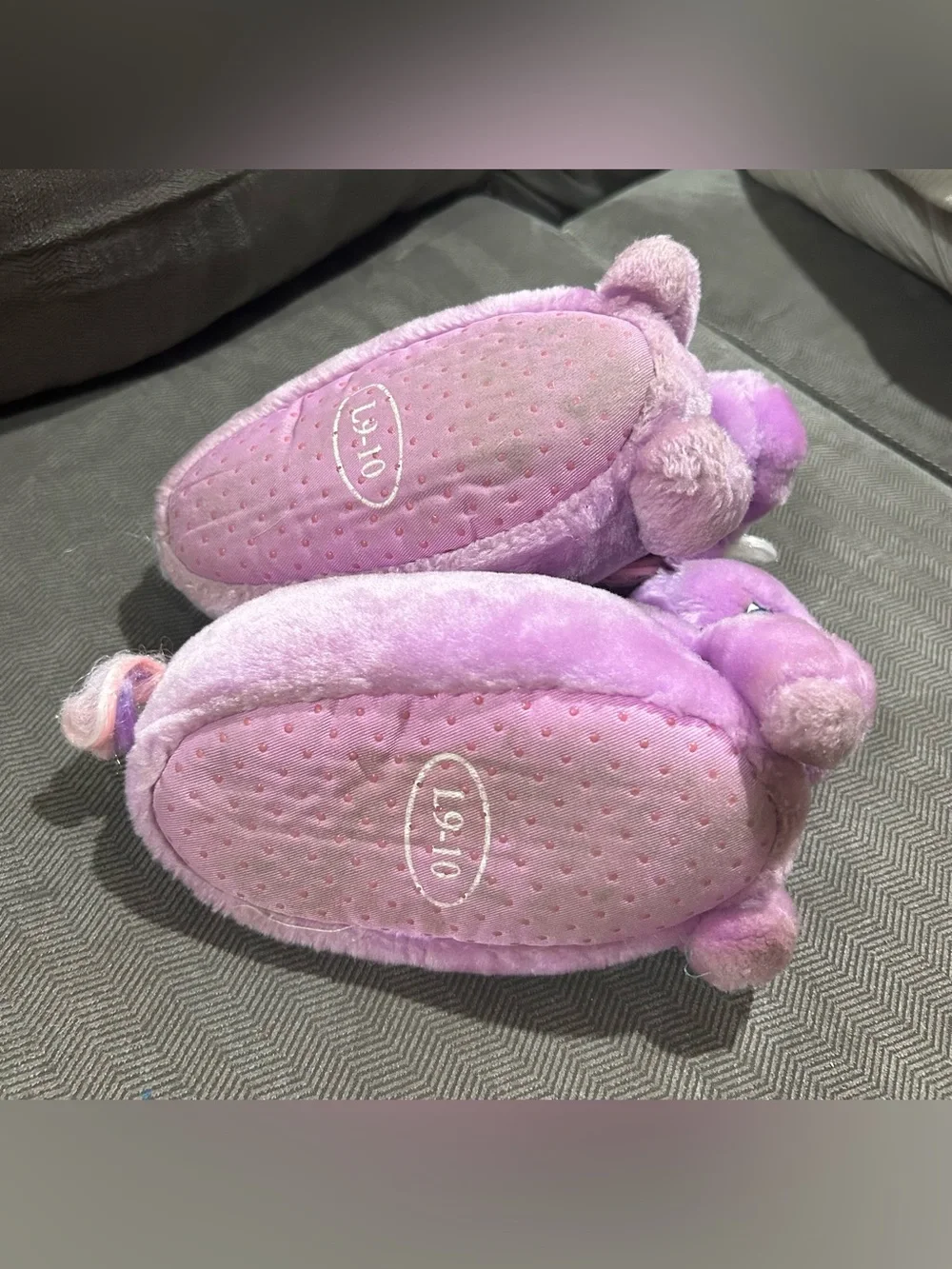 Vintage 2004 Hasbro My Little Pony Purple Slippers - Size L 9/10